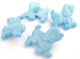 B11519 22mm Blue Poodle Dog Gloss Nylon Childrens Shank Button