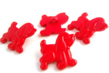 B11513 22mm Red Poodle Dog Gloss Nylon Childrens Shank Button