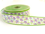 R0006 27mm Polyester Ribbon with a Single Face Flowery Design
