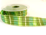R0100C 25mm Green Based Tartan Ribbon
