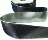 R0121 40mm Navy and Metallic Silver Lurex Reversible Face Ribbon