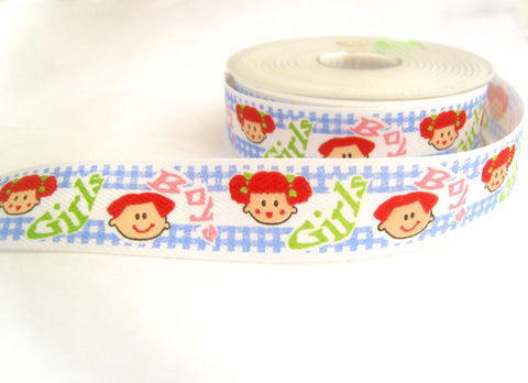 R0297 26mm Poly Cotton Tape Ribbon with a Childrens Design