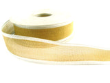 R0379 25mm Metallic Gold Sheer Ribbon with Silver Borders