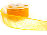 R0582 38mm Deep Gold Yellow Water Repellent Webbing Ribbon, Wire Edge