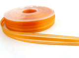 R0598 13mm Marigold Single Face Satin Ribbon with Sheer Stripes