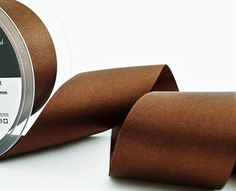 R0723 50mm Dark Brown Single Face Satin Ribbon by Berisfords