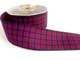 R1027 39mm Purple, Black and Red Plaid Check Ribbon