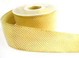 R1064 39mm Cream and Metallic Gold Woven Ribbon, Wire Edged