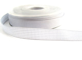 R1083 14mm Grey and White Polyester Gingham Ribbon