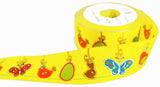 R1201 40mm Yellow Easter Themed Printed Taffeta Ribbon by Berisfiords