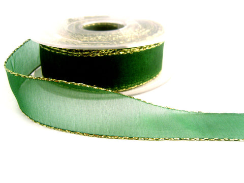 R0365 8mm Khaki Green Translucent Polyester Ribbon