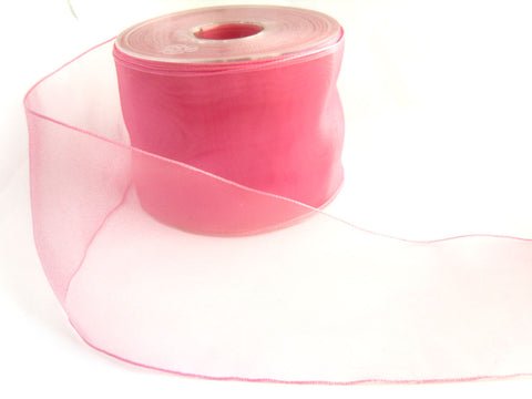 R1458 75mm Hot Pink Water Resistant Sheer Ribbon