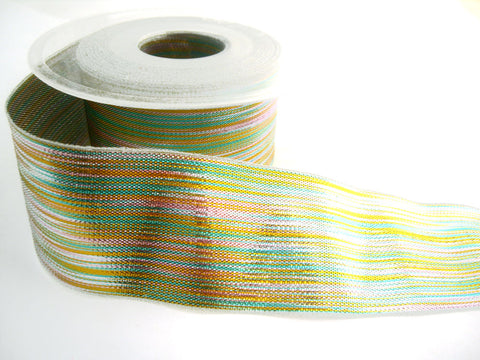 R1477 40mm Multi Coloured Thin Metallic Lurex Ribbon