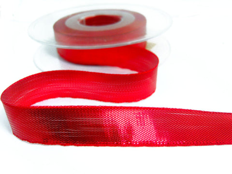 R1514 15mm Red Thin Metallic Lurex Ribbon by Berisfords
