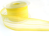 R1576 40mm Lemon Striped Polyester Sheer Ribbon