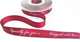 R1749 16mm Cardinal Grosgrain Wrapped with love Print Ribbon,Berisfords