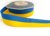 R1765 25mm Yellow, Blue Sweden or Ukraine National Flag Taffeta Ribbon