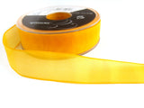R1867 25mm Gold Yellow Translucent Polyester Ribbon