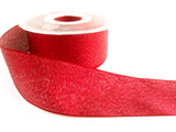 R0295 40mm Red Textured Metallic Lame Ribbon by Berisfords