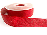 R2077 25mm Red Textured Metallic Lame Ribbon by Berisfords