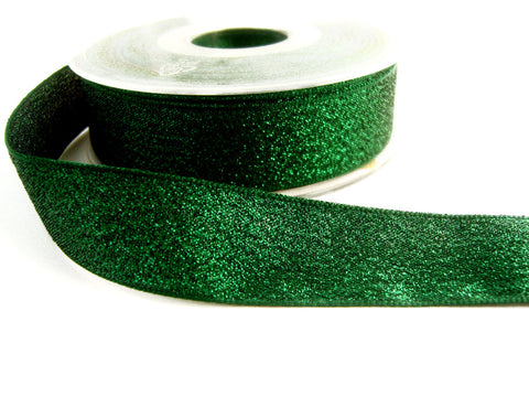 R2079 25mm Green Textured Metallic Lame Ribbon by Berisfords