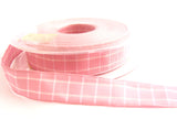 R2097 15mm Pink Polyester Gingham Check Ribbon by Berisfords
