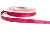 R2143 7mm Fuchsia Pink Double Faced Textured Lame Ribbon by Berisfords