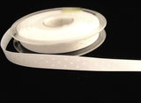 R2275 10mm White Satin Ribbon with a Tonal Polka Dot Print