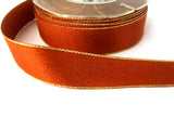 R2314 25mm Terracotta Satin and Metallic Gold Shot and Edged Ribbon