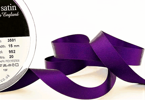 R2415 15mm Liberty Purple Double Face Satin Ribbon by Berisfords