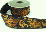 R2476 40mm Navy-Gold-Copper Metallic Christmas Ribbon, Berisfords