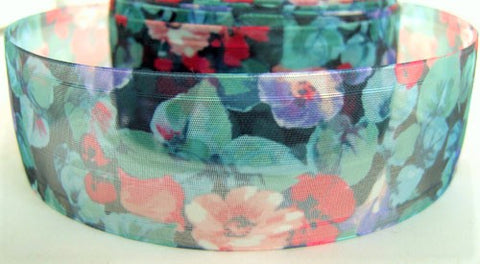 R2576 36mm Flower Design Sheer Ribbon