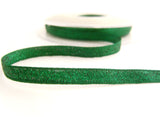R2608 7mm Metallic Green Textured Lame Ribbon