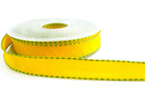 R2712 16mm Yellow Ribbon with Lime Green Banded Borders