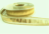 R2735 17mm Metallic Gold Lurex Ribbon with Mesh Stripes by Berisfords