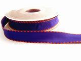 R2758 16mm Purple Blue Ribbon with Orange Banded Borders
