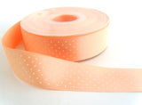 R2805 26mm Peach Melba Polka Dot Print Satin Ribbon by Berisfords
