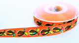 R2809 16mm Orange Based Easter Theme Printed Taffeta Ribbon,Berisfords