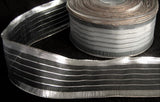 R2821 40mm Silver Metallic Stripe-Nylon-Sheer Ribbon by Berisfords