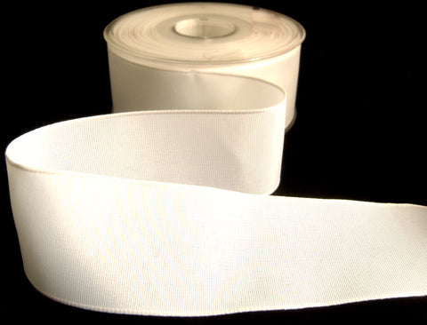 R2874 40mm White Woven Polyester Taffeta Ribbon by Berisfords