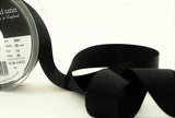 R3002 25mm Black Double Face Satin Ribbon by Berisfords