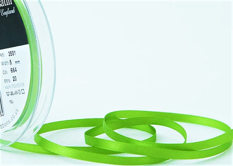 R3080 5mm Meadow Green Double Face Satin Ribbon by Berisfords
