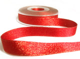 R3348 16mm Red-Gold Double Face Glitter Satin Ribbon by Berisfords