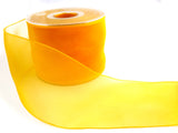 R1887 74mm Sunshine Yellow Water Resistant Sheer Ribbon, Berisfords