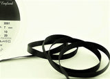 R3997 7mm Black Double Faced Satin Ribbon by Berisfords