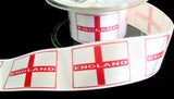 R4096 35mm Satin England Flag Printed Ribbon by Berisfords