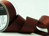R0735 35mm Hot Chocolate Brown Single Face Satin Ribbon by Berisfords