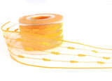 R3830 15mm Gold Yellow Polyester Gingham Ribbon