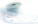 R4283 40mm Cornflower Blue Feather Stripe Sheer Ribbon