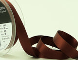 R0732L 15mm Hot Chocolate Brown Single Face Satin Ribbon by Berisfords